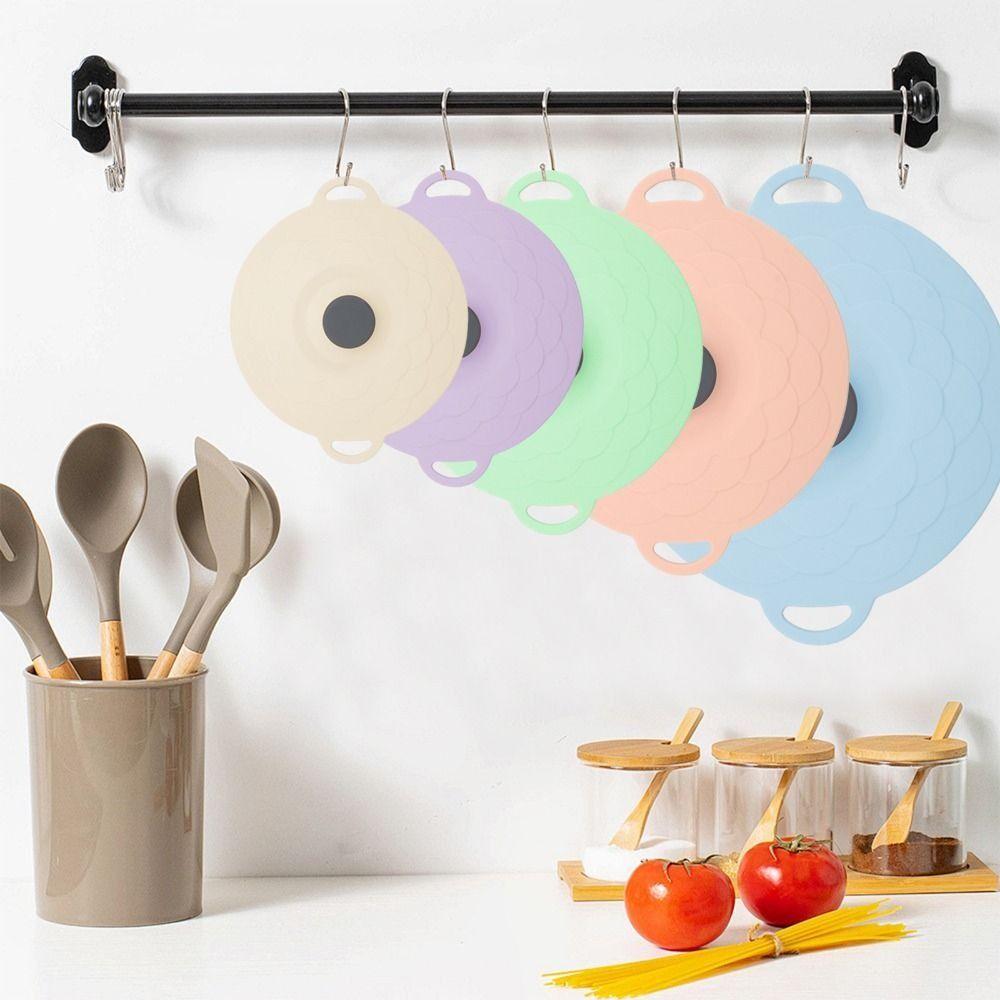 5Pcs Anti-spill Silicone Pot Lid Cover Sealed Tableware Pot Lid Fresh Keeping Cover  Kitchen Gadgets