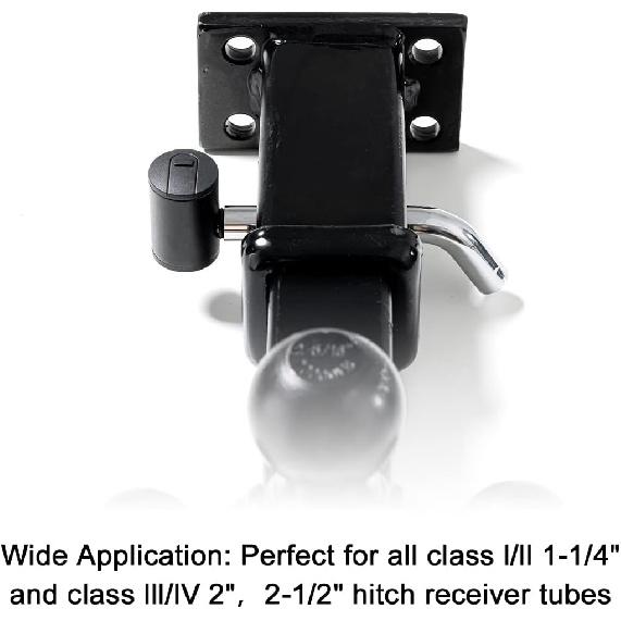 CZC AUTO Hitch Receiver Pin Lock, Right Angle 1/2" And 5/8" Dual P For Class I II III IV 1-1/4" 2" And 2-1/2" Receiver, Compatible With Bike Rack