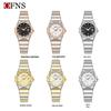 OFNS Women's Luxury Quartz Watch: Diamond-Inlaid Round Dial, Calendar, Waterproof, Luminous, Elegant Design.