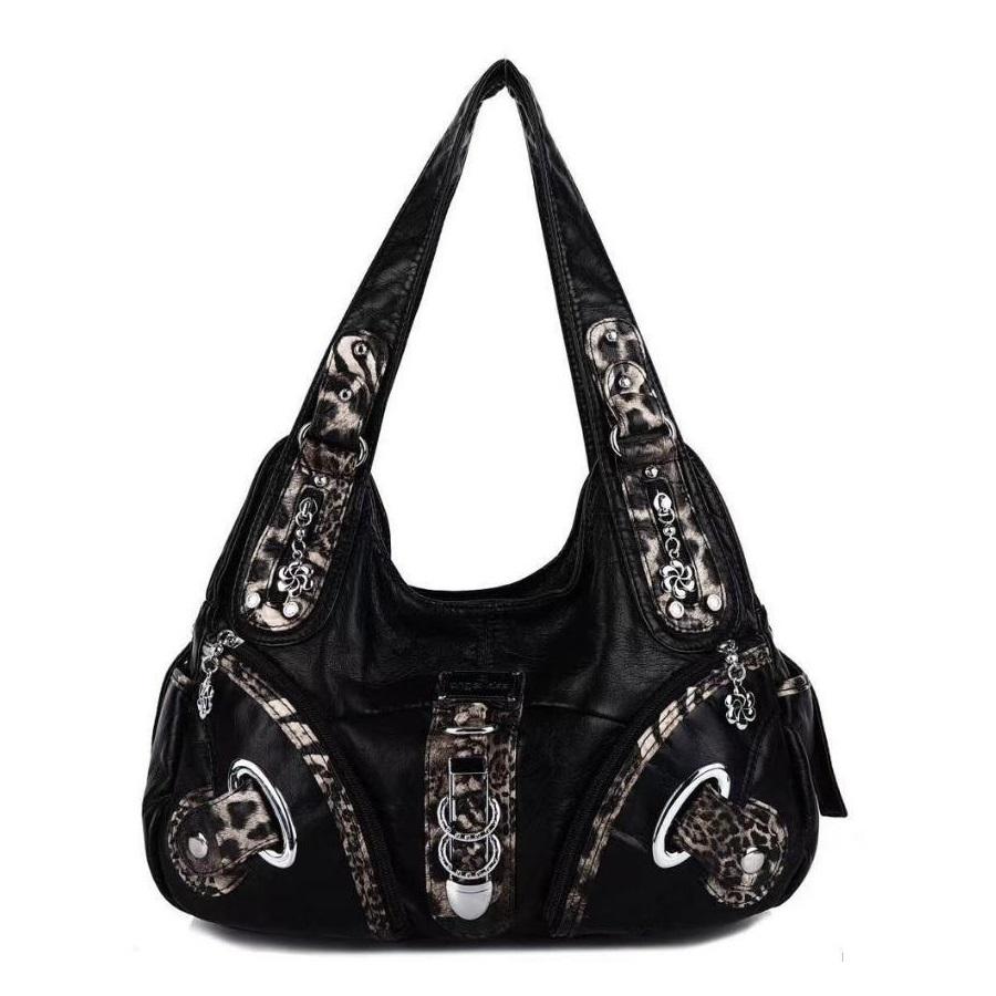 Borsa a Spalla da Donna Grande Capacità con Tasche Multiple e Manico Superiore a Forma di Raviolo di Caffè Tote Satchel