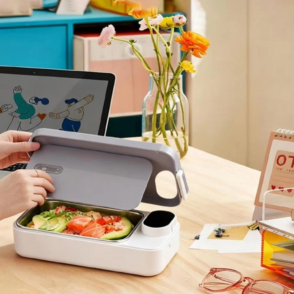 900ml Capacity Food Warmer Rechargeable Electric Heated Lunch Box USB Heated Lunch Box  Outdoors