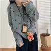 Korean Polka Dot Knit Cardigan: Women's Cozy Round Neck Sweater - 2025 Autumn/Winter Collection
