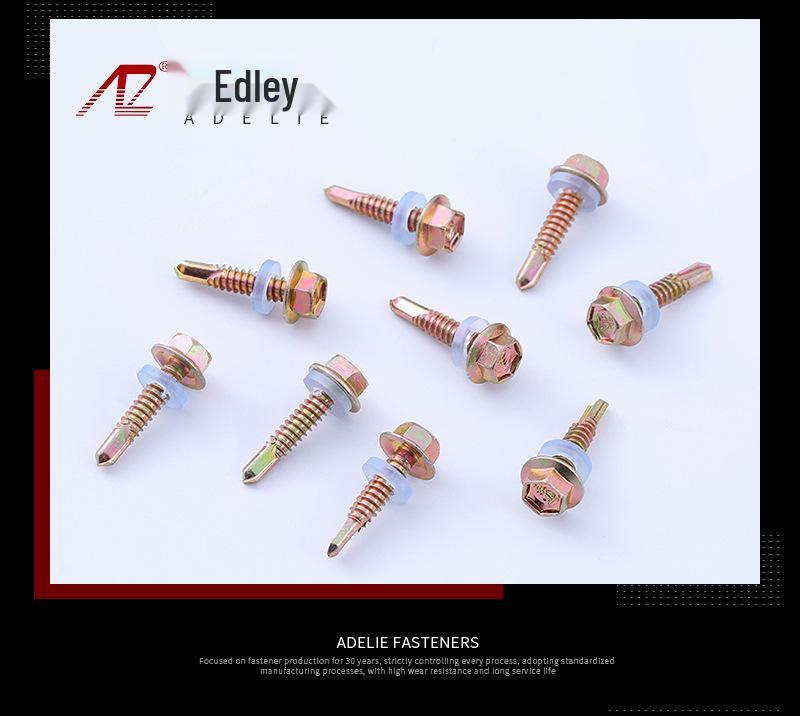 Color Zinc Phillips Hex Head Self-Drilling Screws with Washer