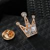 Korean Version Diamond Studded Crown Brooch Vintage Hollowed Out Rhinestone Crown Collar Pin Suit Shirt Brooch Jewelry Accessory