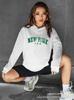 NEW YORK Women's Oversize White Letter Hoodie - Autumn/Winter 2022