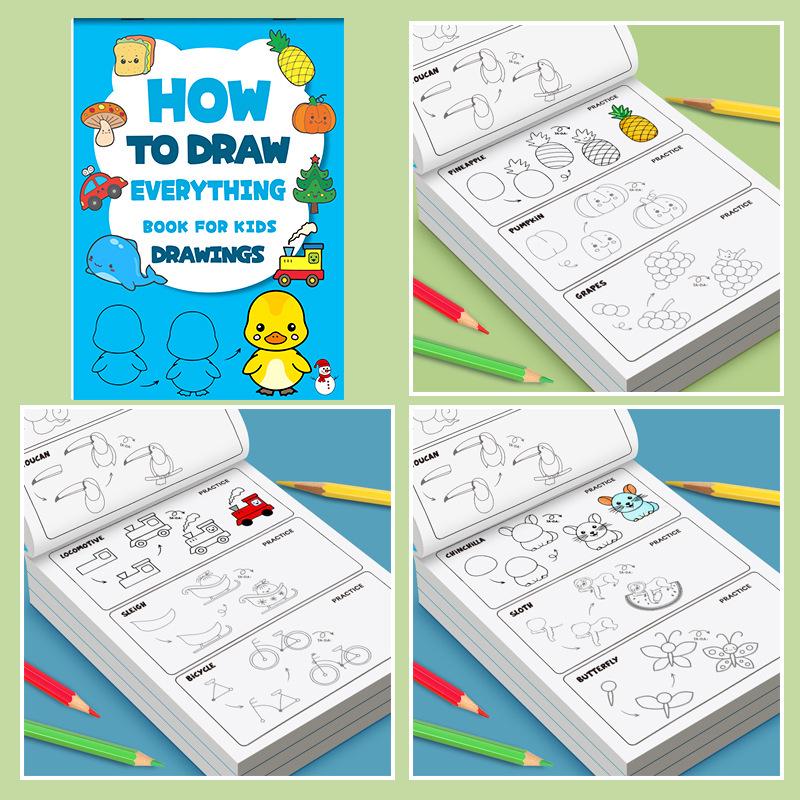 Step-by-Step Drawing & Coloring Book for Toddlers: Kindergarten Doodling & Art Guide for Children