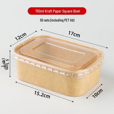 Χάρτινα δοχεία τροφίμων Kraft μιας χρήσης με καπάκια