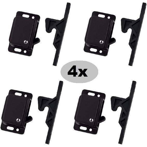 MELLYK RV Drawer Latch, 10 LB Pull Force Holder for RV Cabinet Doors with Mounting Screws, 4 Pack Rv Drawer Latches and Catches, Grabber Catches,