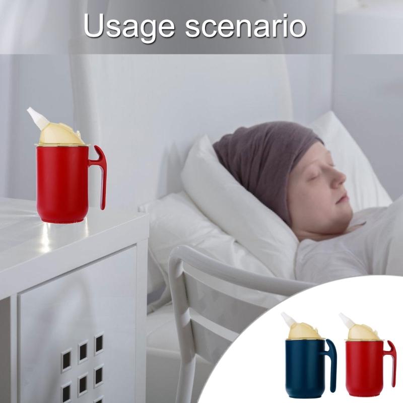 Reusable Drinking Cup 400ml Spill Proof Straw Cup with Handle and Lid For Elderly Kids Bedridden Users 304 Steel Designs