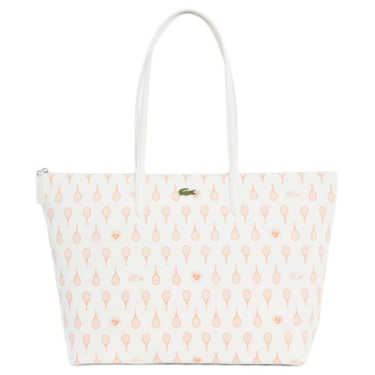 

Lacoste Signature Petit Piqué Pattern Elegant Fashion PVC Tote Bag Large Women bags Orange NF5304RG-T42 Orange