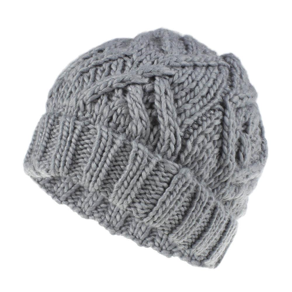 Trendy Autumn Winter Knitted Hat For Women Featuring Unique Check Pattern In Multiple Colors