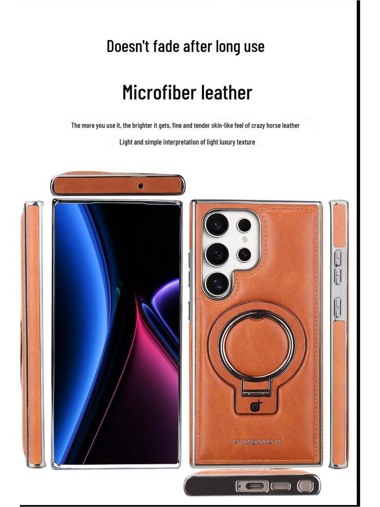 Samsung S26 Ultra Leather Magnetic Stand & Drop-proof Racket Case