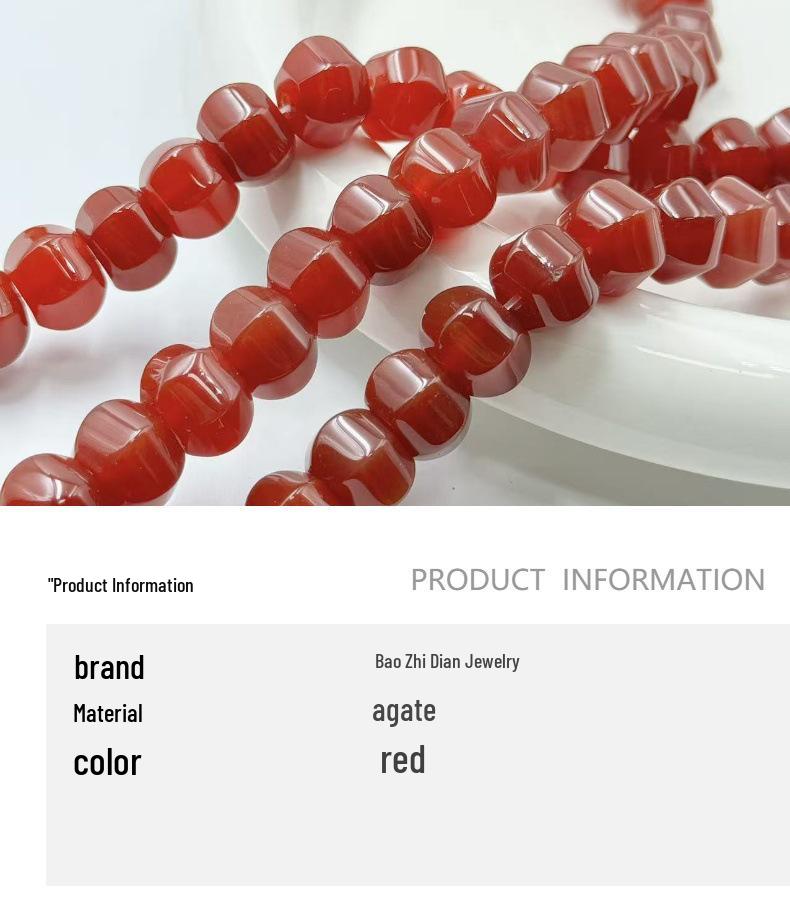 Natural A-Grade Irregular Red Agate Lantern Beads for DIY Bracelets, Necklaces, and Jewelry Accessories.