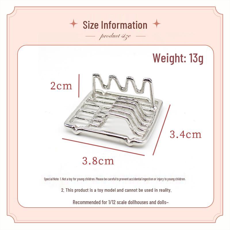 Dollhouse Miniature DIY Kitchen Tableware Storage Rack Model