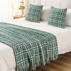 French Bed Cover Weaving Grid Bed Flag Hotel and Homestay Bed End Towel Living Room Sofa Background Decorative Blanket Multi Functional Bedding