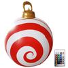 24 Inch Light Up PVC Inflatable Christmas Ball New Years Christmas Ornaments with Light and Remote Holiday Yard Lawn Porch Decor