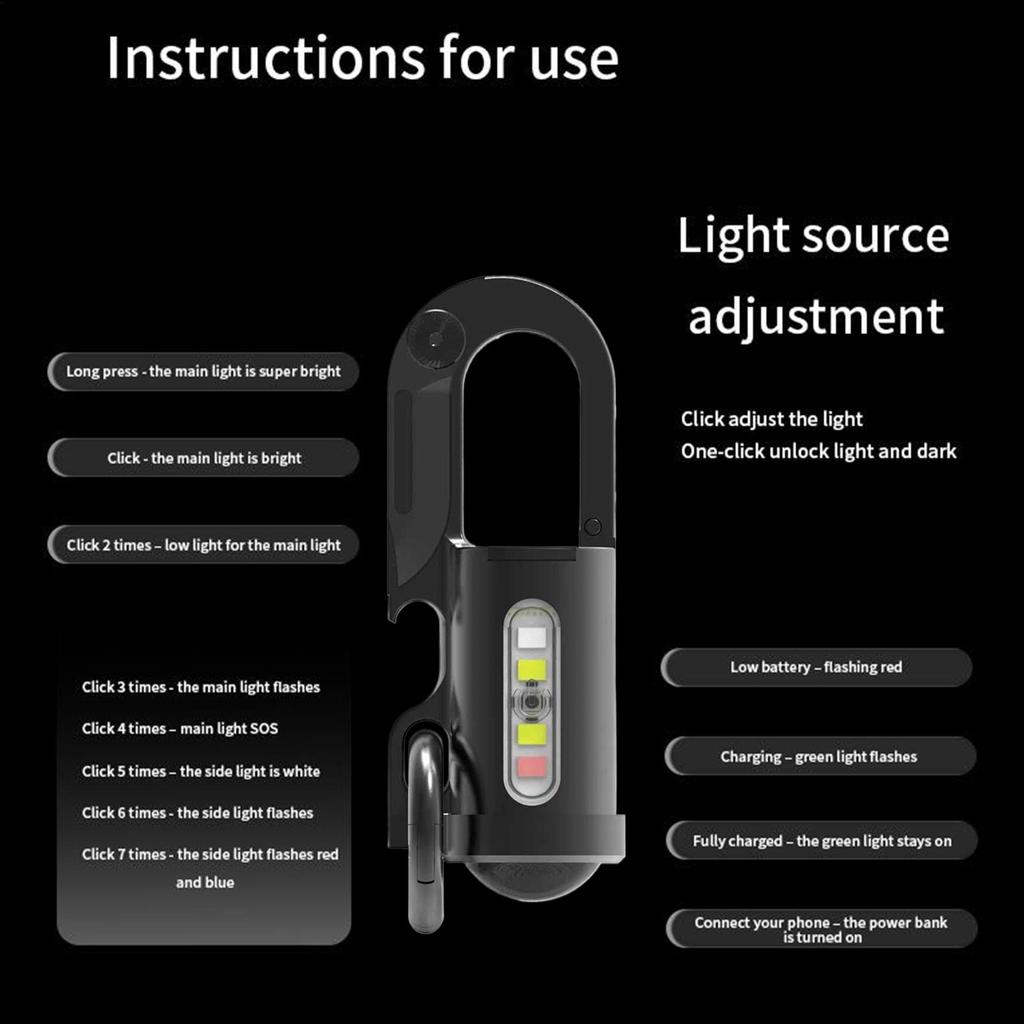 Keychain Light Tiny Keyring Torch With Opener And Cutter Function Mini Key Ring Torch For Camping For Night Walking Fishing