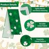 St. Patrick's Day Shamrock Table Runner 72 x 13 Inch, Green and White Clover Pattern Table Cover for Irish Holiday Celebration, Perfect for Home,