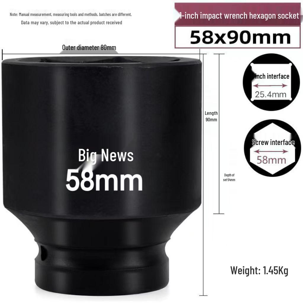 1-Inch Heavy-Duty Air Impact Wrench with Extended Electric Pneumatic Socket for Truck Tires