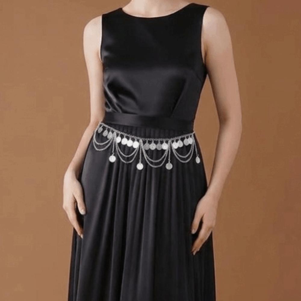 Zinc Zinc Alloy Belly Belt Adjustable 2-in-1 Necklace Hair Accessories Waist Decorative Chain Women Ladies