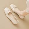 Schuhe für Damen Dicke Absätze Einzelne Schuhe Damenweite Absätze Sommer Flache Öffnung Niedriger Absatz Weiche Sohle Große Größen Damenschuhe