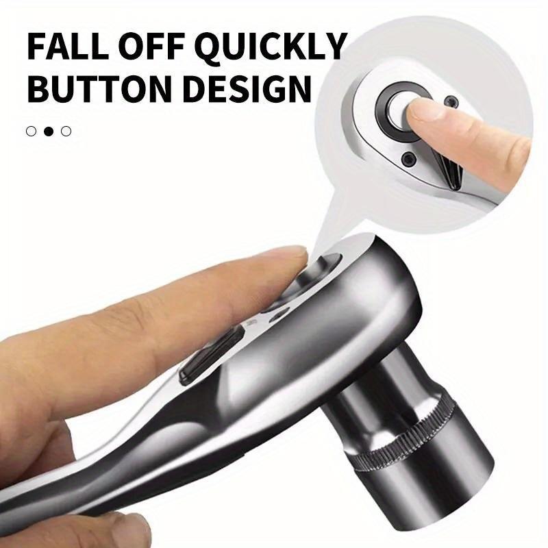 Cheie cu clichet de 1/4 3/8 inch 24 dinți cu antrenare cu clichet cheie cu dublă Instrument multifuncțional DIY instrument de mână cu clichet cheie cu mâner