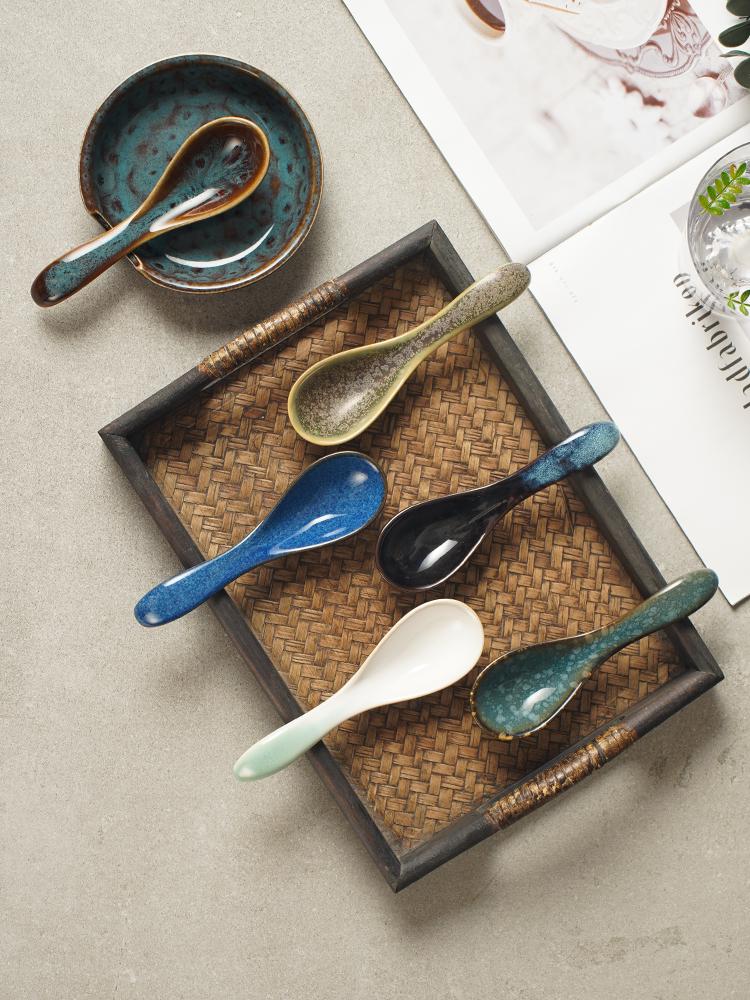 Cucchiaio in Ceramica Giapponese Cotto in Forno - Ideale per Zuppa, Dessert e Altro