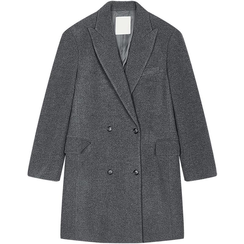 JNBY 2025 Winter Loose-Fit Wool Lapel Coat