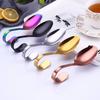 Cutlery Stainless Steel Curved Handle Spoon Rustproof Portable Serving Spoons Comfortable Grip Safe Dessert Spoons Buffet