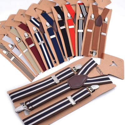 Unisex Adjustable Y-Back Suspenders Elastic 3 Clips Heavy Duty Braces for Pants Trousers