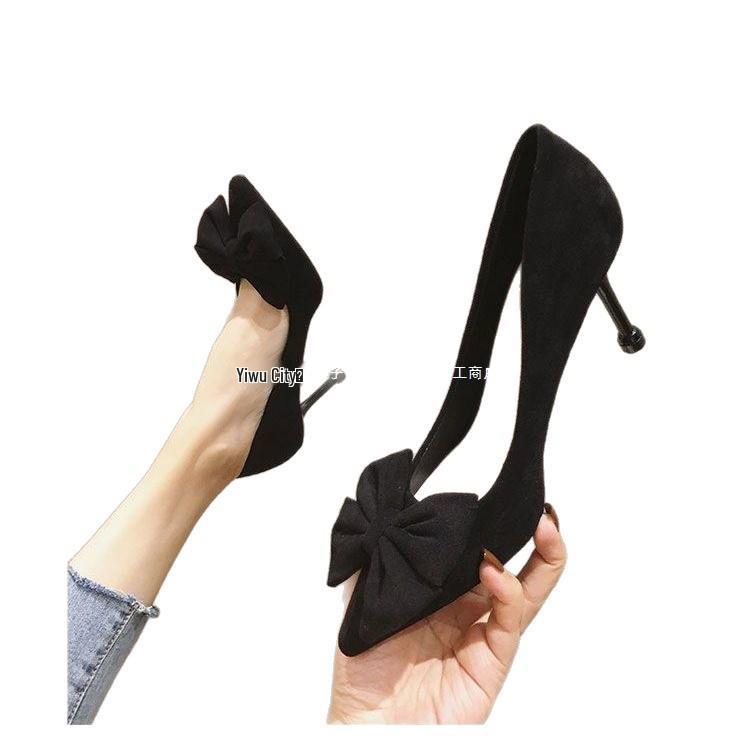 Saf Seksi Stiletto Topuklu Ayakkabılar: 2023 Kadın Çok Yönlü Fiyonklu Yüksek Topuklu Ayakkabılar Etekler İçin, Rahat Kalıp