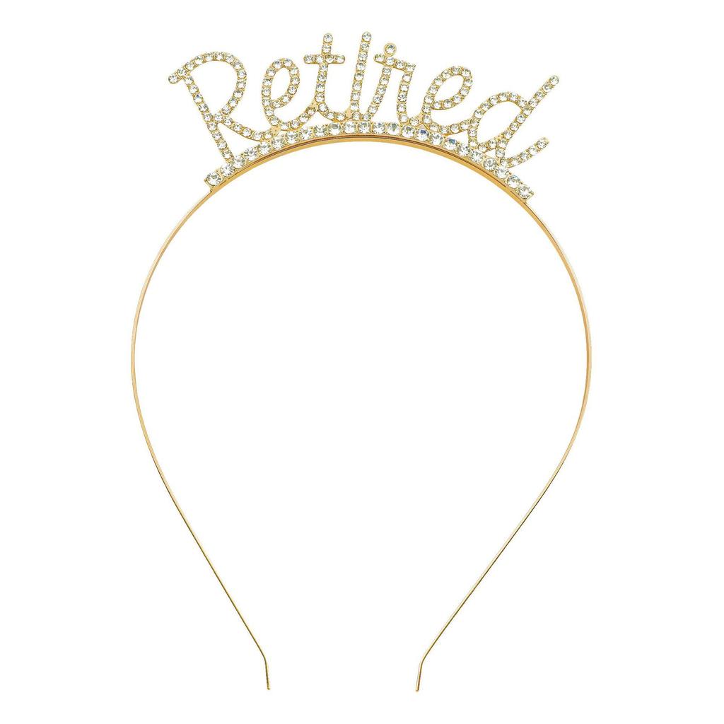 Europäisch-Amerikanisches Strass 'Retire' Stirnband - Damen Ruhestandsparty Haarschmuck