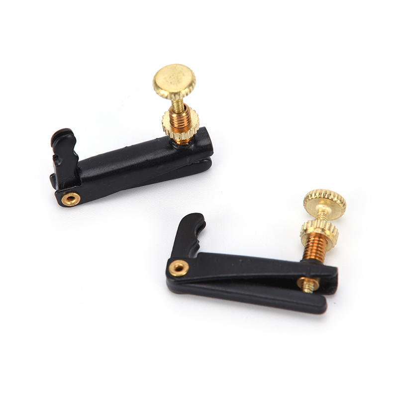 4X Musical Instruments Metal Tone Fine Tuner Adjuster For 4/4 3/4 Violin Black