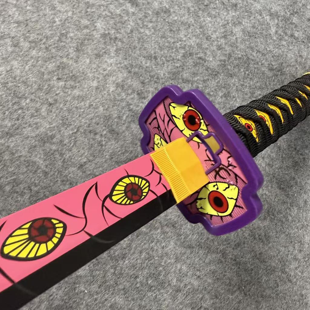 Demon Slayer Nichirin Blade Cos Props Anime Knife Black Death Momo Knife Bamboo Knife with Sheath Performance Children's Toy Knife