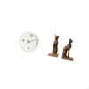 Modern Wall Clock with Large Numerals And Quiet No Ticking Mechanism Combined Cat Statues
