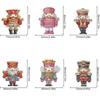 6Pcs Acrylic Special Shape Santa Claus Diamond Art Magnets Decals Diamond Painting Refrigerator Magnet for DIY Crafts Party Gift