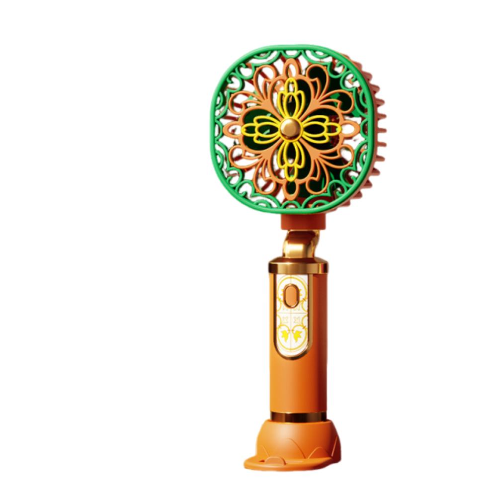 Retro Handheld Mini Fan 3 Speeds USB Rechargeable Fan Compact Portable Electric Fan  Desktop Use