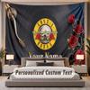 Custom Name Text Tapestry Guns N’ Roses Personalized Polyester Wall Tapestry For Bedroom And Room