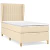 VidaXL Lit à sommier tapissier avec matelas Crème 100x200 cm Tissu - Modèle 3128666