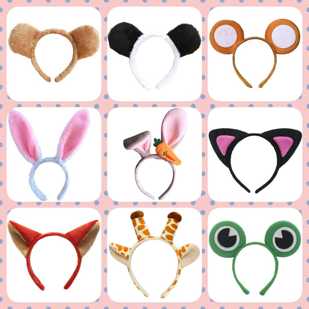 Cicogna Tierohren-Haarreif, Halloween Cosplay Kostüm, Tier-Requisite (Zebra)