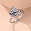 Luxury Sparkling Diamond Elegant Celebrity Temperament Colorful Butterfly Ring Female Ins Style Personality Ring