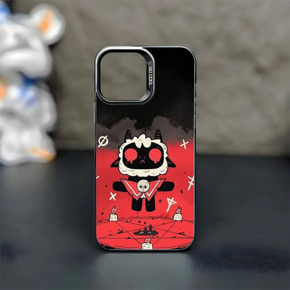 

C-Cult Of The Lamb Game Phone Case For iPhone17,16,15,14,13,12,11 Plus,Pro Max Black Matte Shockproof Cover iPhone14