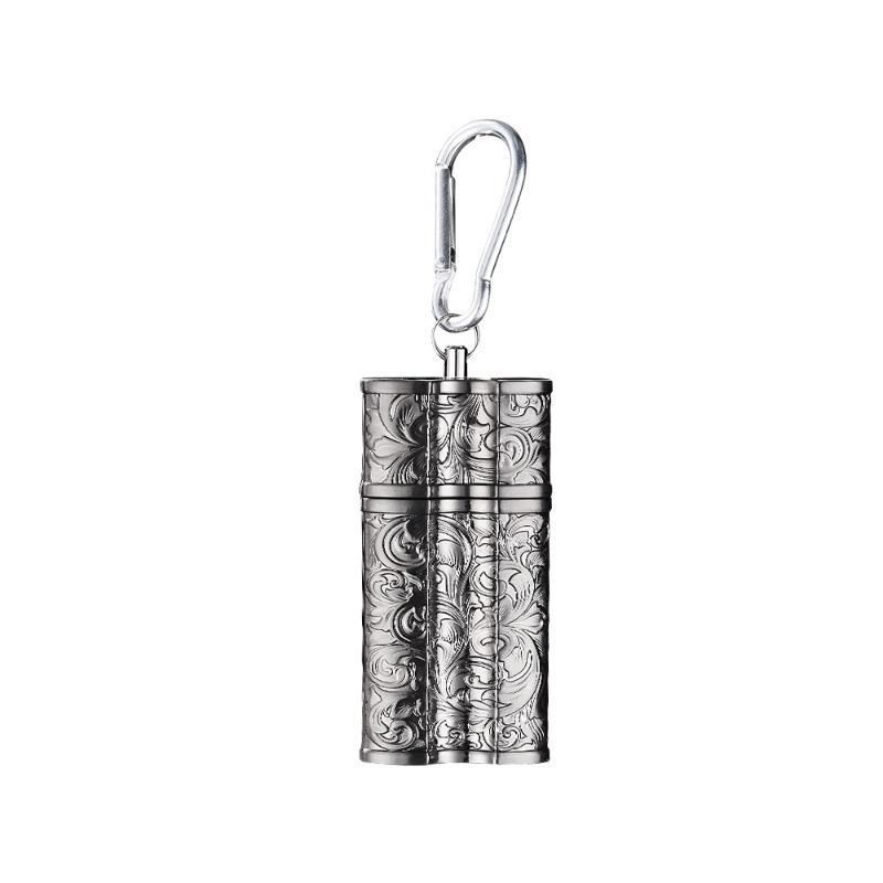 Portable Outdoor Keychain Ashtray - Fashionable Mini Metal Cigar Drawer Ashtray for Home Use - Practical and Convenient Design