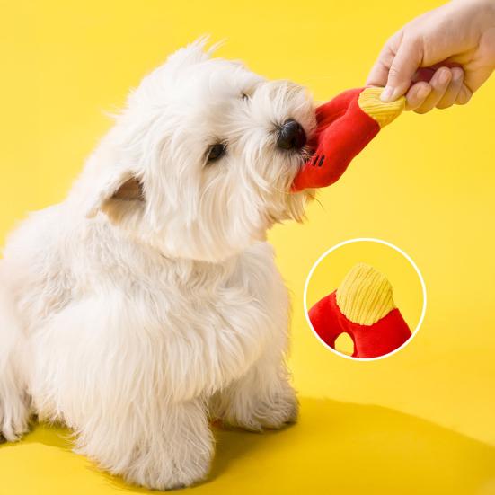 Squeaky Stuffed Dog Toy Soft Plush Pet Chew Toy Interactive Crinkle Puppy Teething Toy for Small Medium Dogs Cats