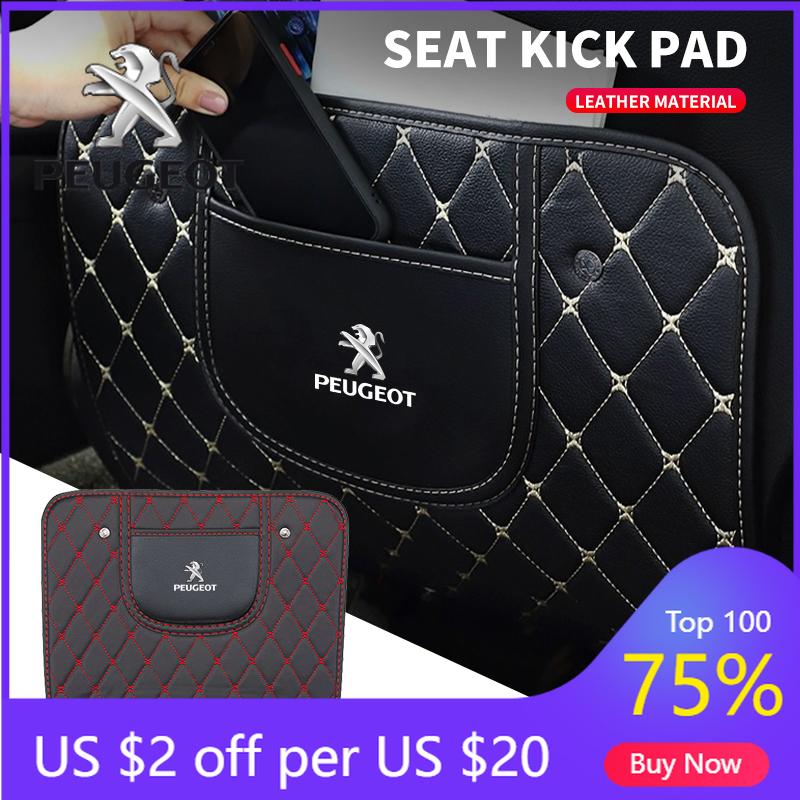 2026 Hot Car Sticker New PU Leather Car Anti-Kick Mats Car Seat Back Protector Cover For Peugeot 206 208 306 307 308 407 408 508