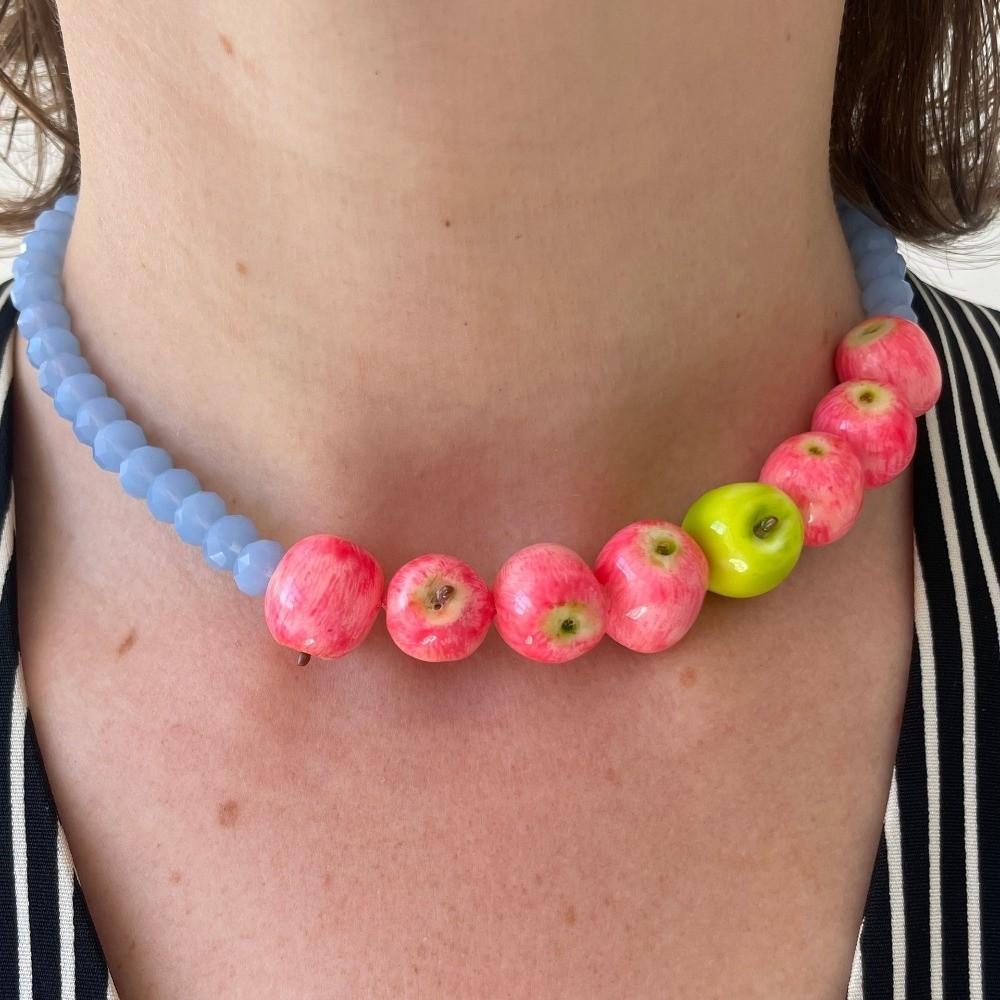 3D Fruit 3D Fruit Necklace Colorful Fruit Beaded Chain Necklace Handmade Necklace Party Use