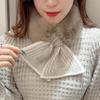 Winter Warm Solid Color Winter Neck Warmer Thicken Faux Rabbit Fur Plush Scarf Neck Warmer Cross Collar Scarf Cold Weather