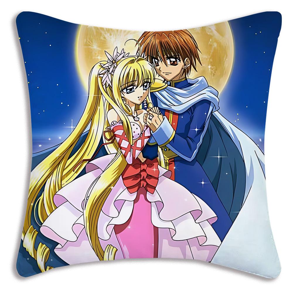 Anime M-Mermaid Melodys Pillow Covers Cartoon Sofa Decorative Home Double-sided Printing Short Plush Cute Cushion Cover