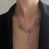 Double-layer Stacked Necklace Female European and American Spice Girls Summer Collarbone Chain Male Tide Ins Hip-hop Niche Design Sweet and Cool
