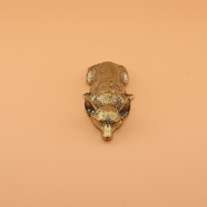 1 Stk. Reines Kupfer Welsh Corgi Welpe Miniaturfigur Massives Messing Hund Schreibtischornament Briefbeschwerer